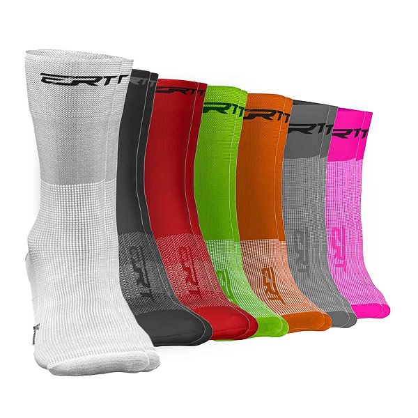 Meia ciclismo esportiva ERT Xtreme Cool respirável cano médio