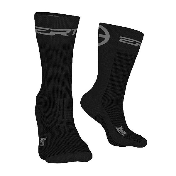 Meia ciclismo corrida cano médio ERT Xtreme Cool Preto/Cinza