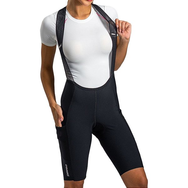 Bretelle ciclismo feminino Free Force Endurance gel c/ bolso