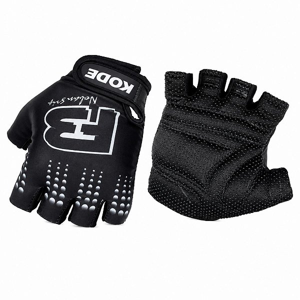 Luva ciclismo dedo curto meio dedo Kode F3 Noban preta