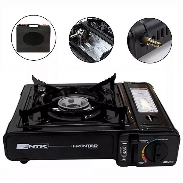 Fogareiro portátil camping Nautika Frontier flex com maleta