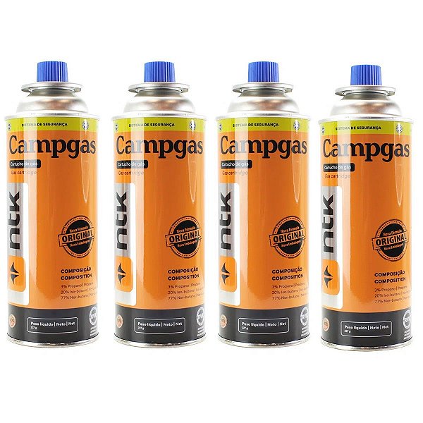 Kit cartucho de gás Campgas fogareiro maçarico Nautika 4 und