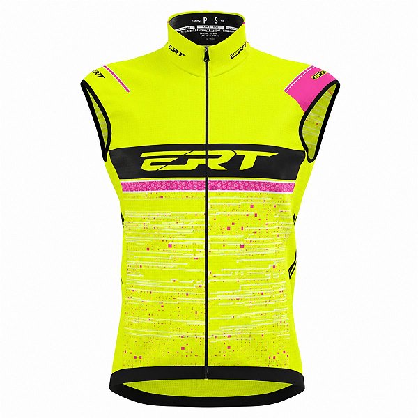 Colete Corta Vento Ciclismo Feminino ERT Cycling Team Rosa