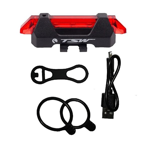 Sinalizador lanterna bike TSW 15 lumens recarregável USB
