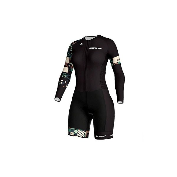 Macaquinho ciclismo feminino manga longa ERT Smart forro gel