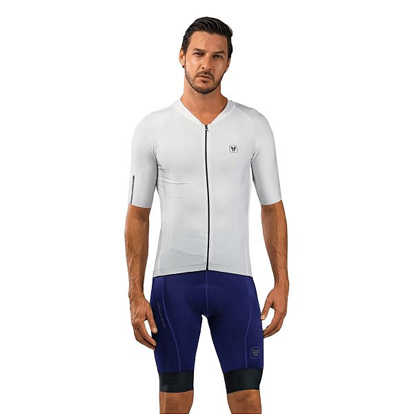 Camisa ciclismo masculina Free Force Training White slim fit