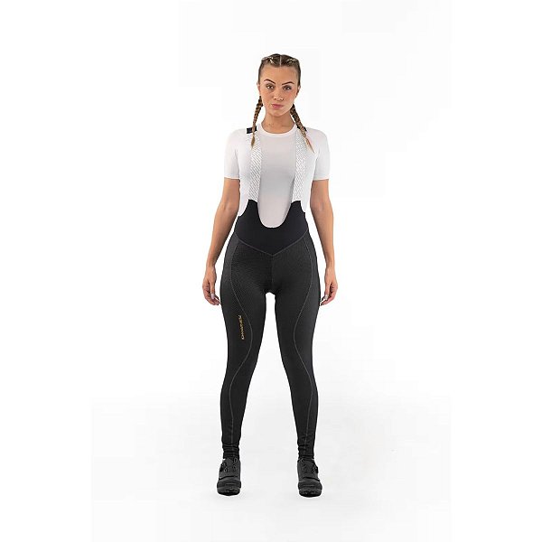 Calça bretelle ciclismo feminino Free Force Performance Gel