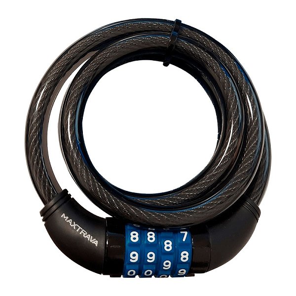 Cadeado bicicleta moto c/ senha segredo Max Trava 12 mm x 1,5 m