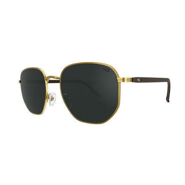 Óculos de sol HB Peak hexagonal Dourado