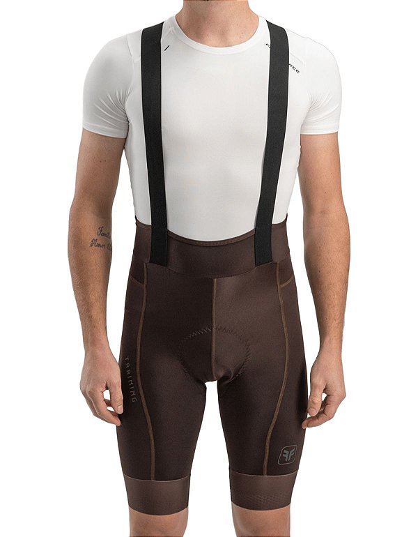 Bretelle ciclismo masculino Free Force Training Gel Marrom