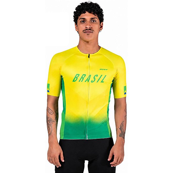 Camisa ciclismo ERT New Elite Brasil 2.0 slim fit unissex