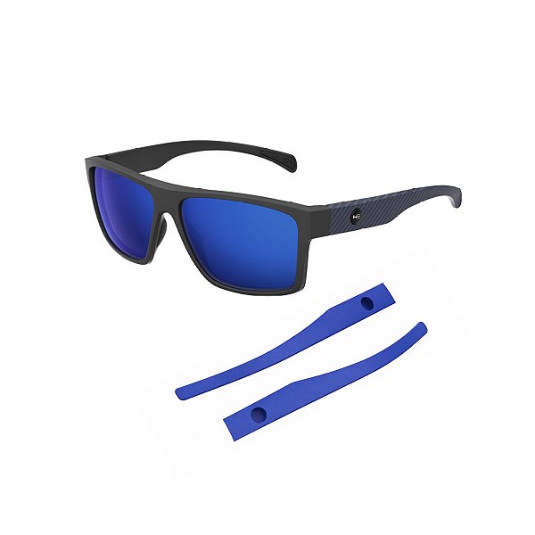 Óculos de sol HB Happy M Black Carbon espelhado + Haste Blue