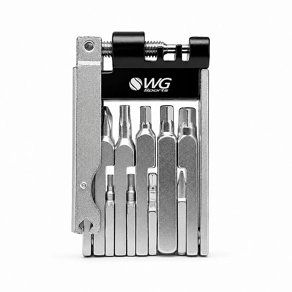 Kit ferramentas bicicleta 12 funções c/ extrator corrente WG Sports