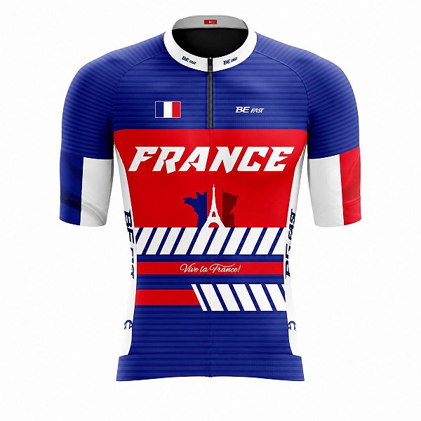 Camisa de ciclismo masculina Classic France Be Fast