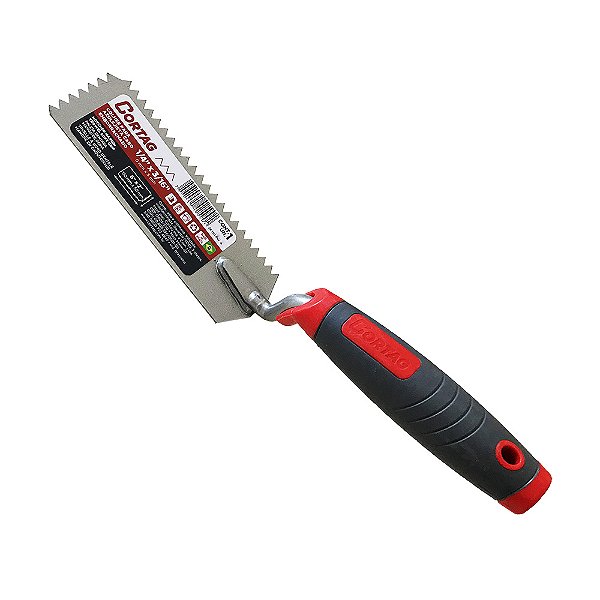 Colher para Azulejista Borda Dente em V Cabo Emborrachado