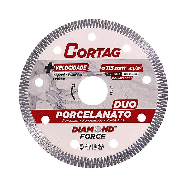 Disco Diamantado Porcelanato DUO Force 115mm - 4.1/2"