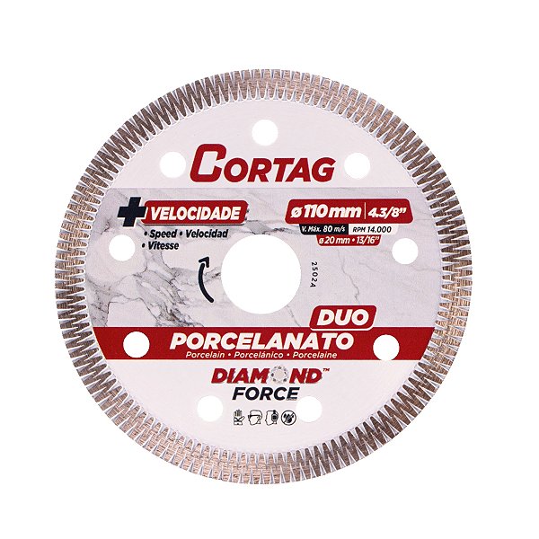 Disco Diamantado Porcelanato DUO Force 110mm - 4.3/8"