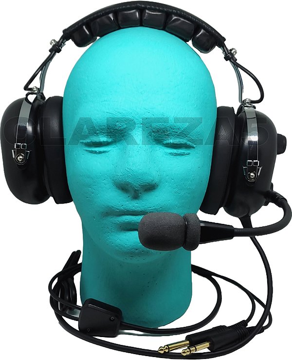 Fone headset dual plug para piloto de avião PP PC INVA aeronaves de aeroclube ou particular