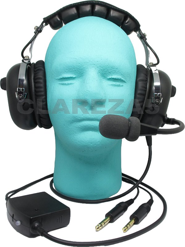 Fone Headset para aviação piloto de avião profissional ou aluno PP PC INVA PLA com redutor de ruídos eletrônico ENC