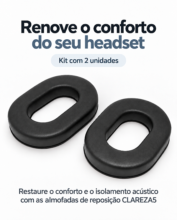 Almofadas convencionais para headset aeronáutico - fones ovais