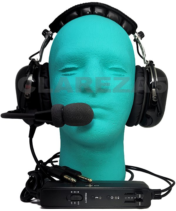 Headset Fone Piloto Avião Cancelamento Ativo de Ruídos Bluetooth