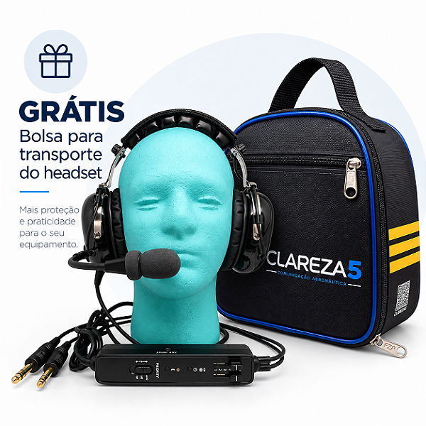 Headset Fone Piloto Avião Cancelamento Ativo de Ruídos Bluetooth