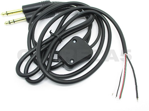 Cabo de Reposição Dual Plug para Fone Headset Aeronáutico Avião