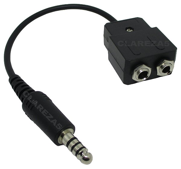 Adaptador Conversor de Headset Piloto Avião Dual Plug Para Helicóptero U174