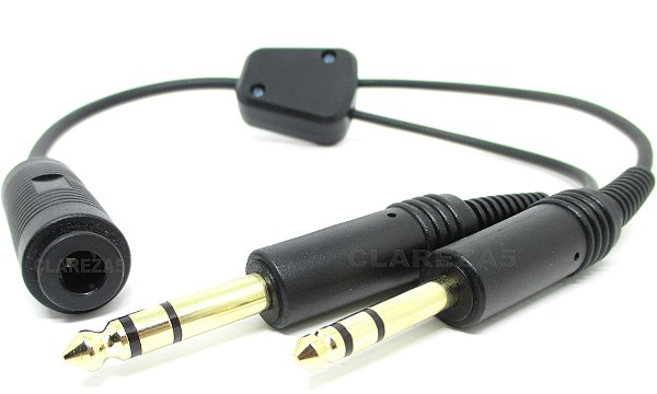 Adaptador Conversor Fone De Helicóptero padrão U174 Para Uso Em Avião com entrada dual plug