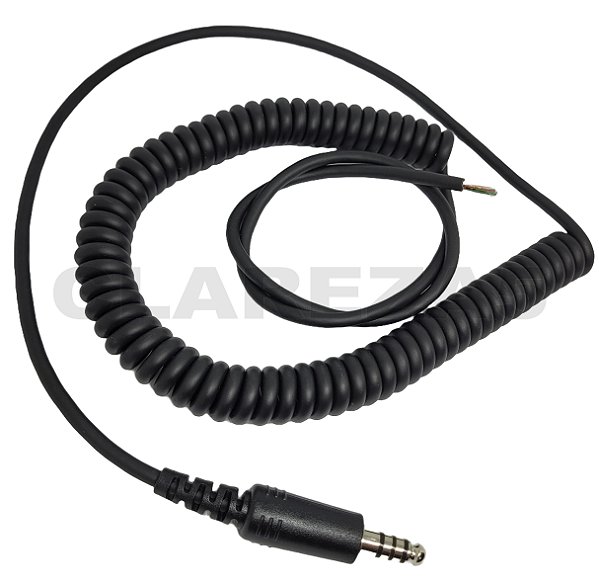 Cabo Reposição Headset Fone Helicóptero Espiralado Plug U174/u