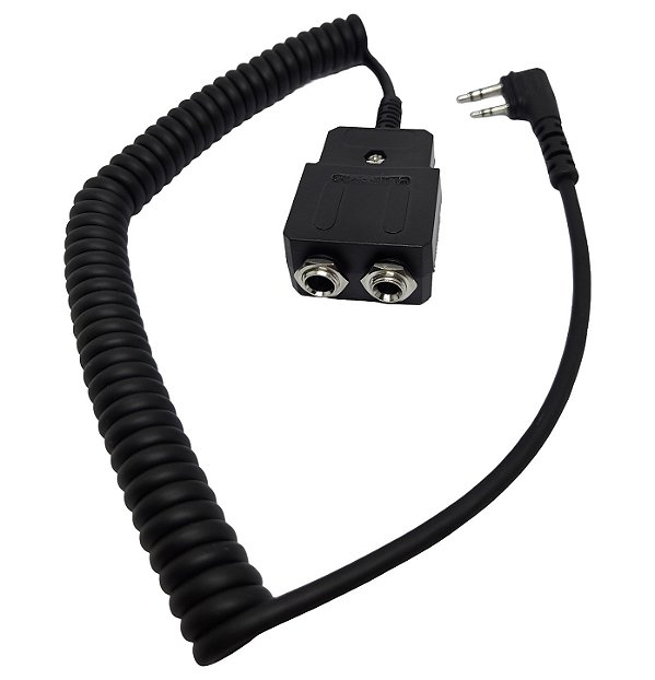 Adaptador Headset Avião Dual Plug para Rádio HT Aeronáutico iCOM IC-A
