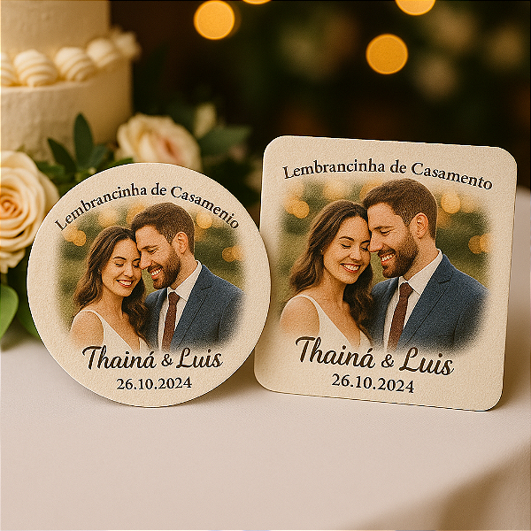 Porta Copos - Bolachas de Chopp - Lembrancinhas de Casamento & Eventos Personalizadas  " Á Partir de 50 Peças "