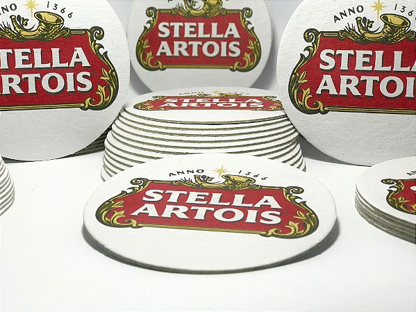 1.000 Porta Copos " STELLA ARTOIS " Bolacha de Chopp de Qualidade. Papelão Liner Extra 850g.