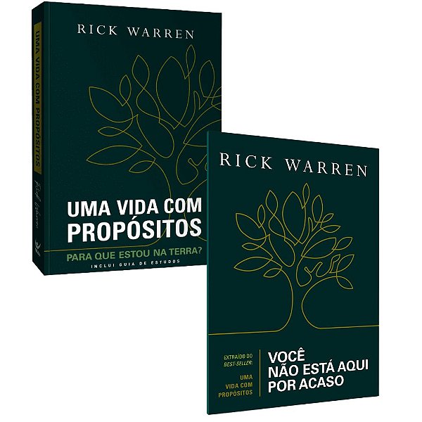Kit Uma Vida com Propósitos + Você não Está Aqui por Acaso, Rick Warren - Vida #20AnosDe100%