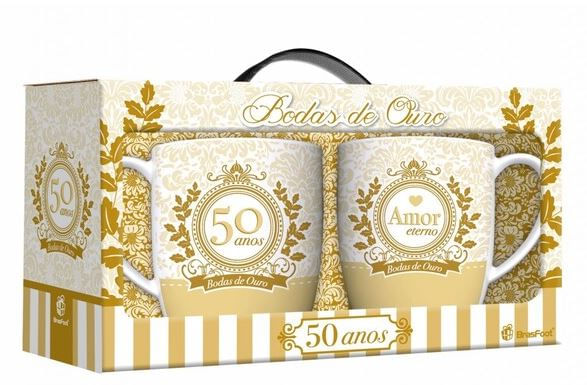 Kit Canecas Bodas de Ouro