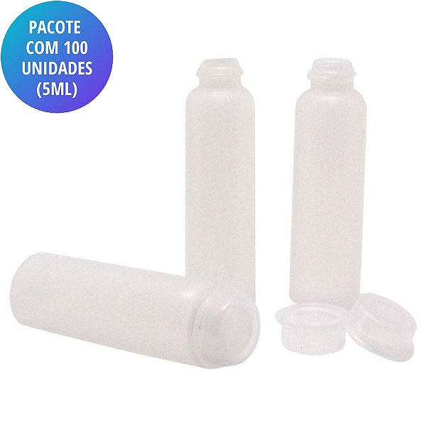 Frasco para Óleo de Unção 5 ml (Flaconete) - Transparente - 100 unidades