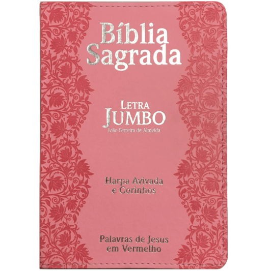Bíblia RC  Letra Jumbo com Harpa Avivada e Corinhos - Rosa