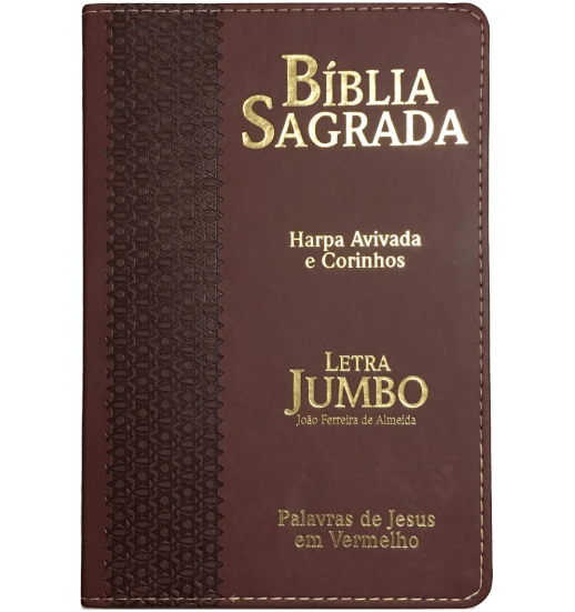 Bíblia RC  Letra Jumbo com Harpa Avivada e Corinhos - Marrom