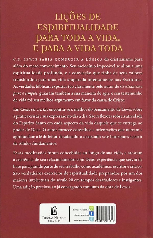 Como Ser Cristão, C S Lewis - Thomas Nelson