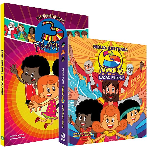 Kit 3 Palavrinhas: Bíblia Ilustrada (Edição Bilíngue) + Devocional #20AnosDe100%