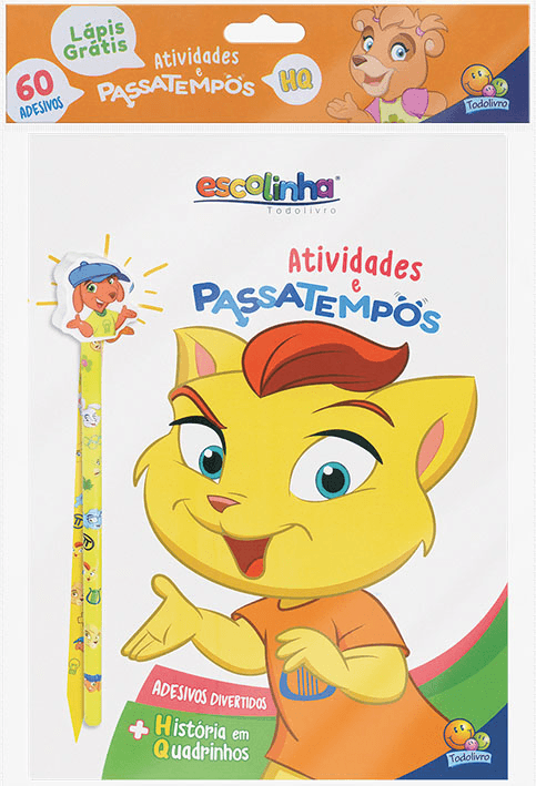 Escolinha Todolivro Atividades e Passatempos - Kit Livro + Lápis Borracha