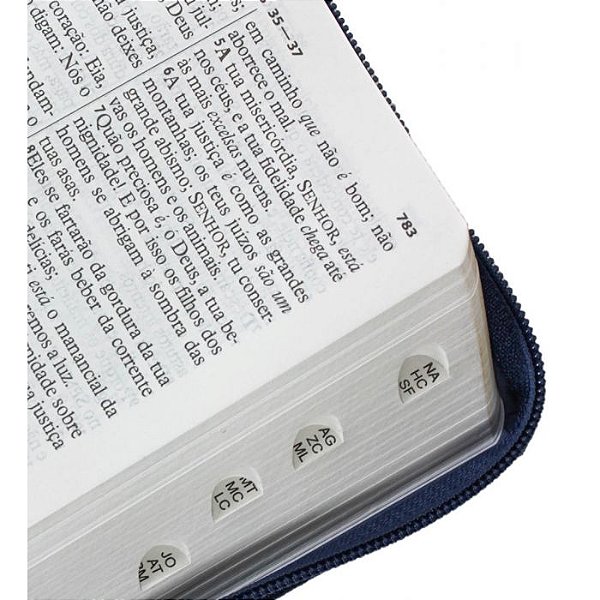 Bíblia RC Letra Grande Zíper - Azul Arabesco