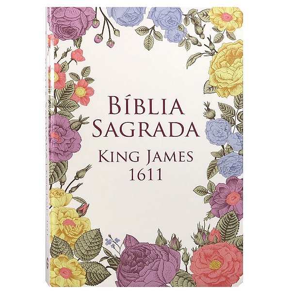 Bíblia King James 1611 - Semi Luxo - Flores Coloridas