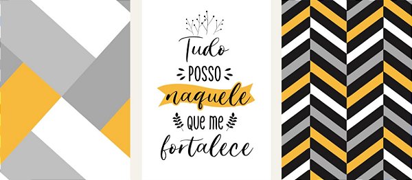 Kit Quadros MDF 20cmx30cm - Tudo Posso Naquele Branco