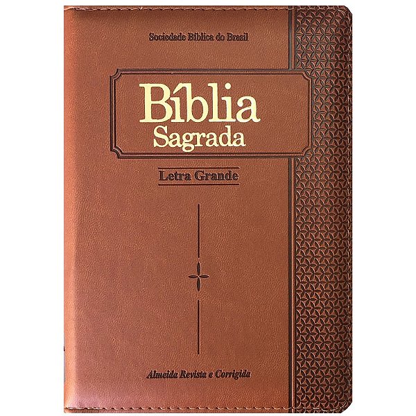 Bíblia RC Letra Grande Marrom Zíper