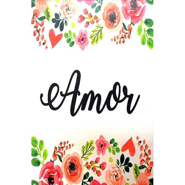 Quadro MDF Médio 15x21 - Amor Branco