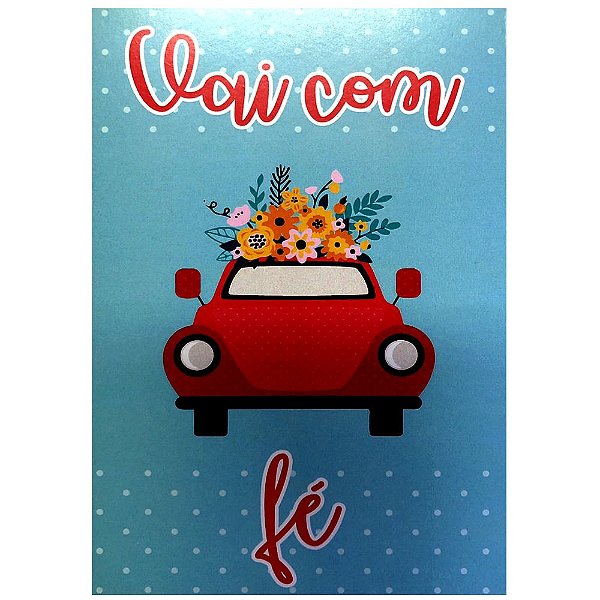 Quadro MDF Médio 15x21 - Vai Com Fé Azul