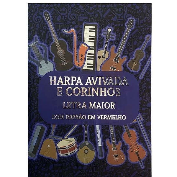 Harpa Avidada e Corinhos Letra Maior Brochura - NOTAS MUSICAIS - AZUL