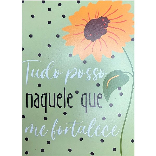 Quadro MDF Médio 15x21 - Tudo Posso Naquele - Verde