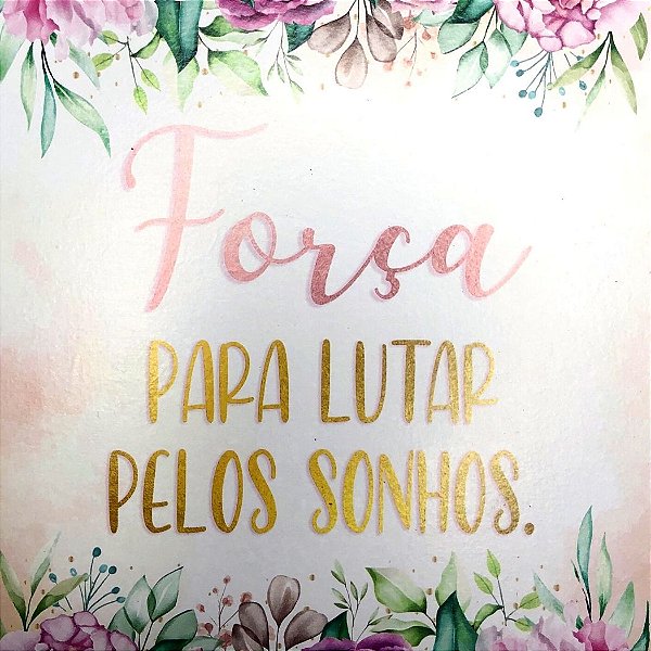 Quadro MDF Pequeno 13x13 -  Força Para Lutar - Quadro MDF Pequeno 13x13 - Força Para Lutar
